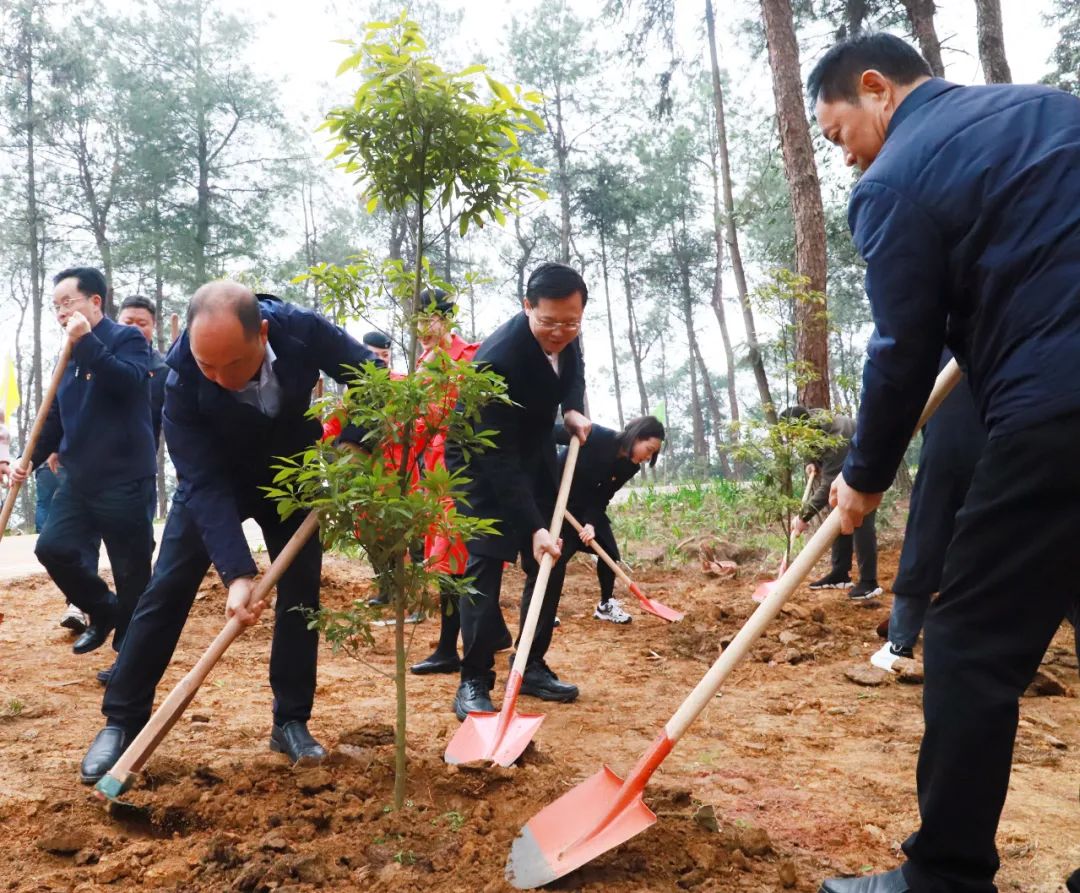 重庆林投公司党总支与渝北区林业局党委、四川航空重庆分公司党委联合开展主题党日暨义务植树活动